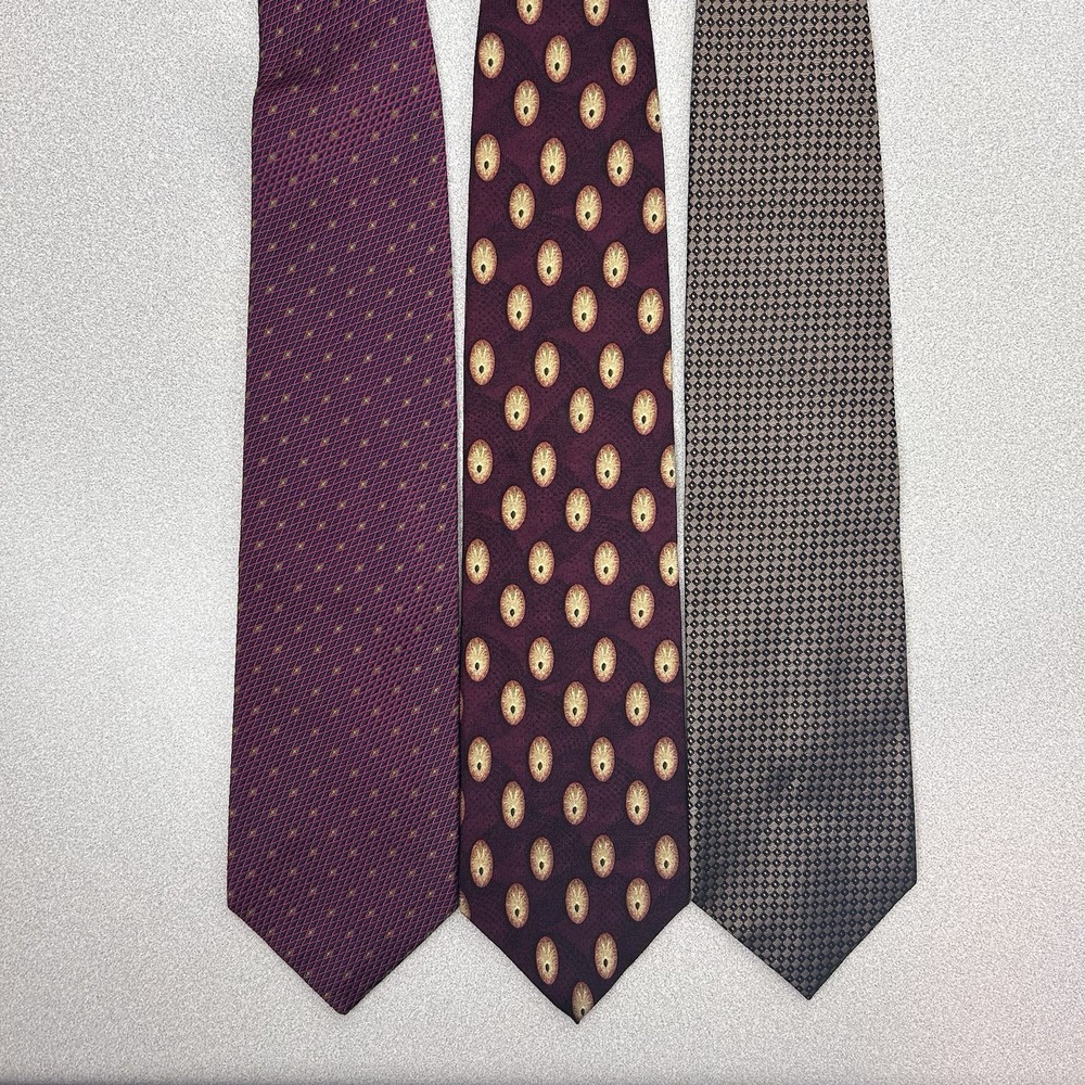 Lot of 3 G. J. Cahn Signature Edition Men's 100%‎ Hand Sewn Silk Neck Tie USA